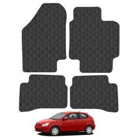 Hyundai Accent (2006-2010) Car Floor Mats Rubber Tailored Fit Heavy-Duty 4pcs