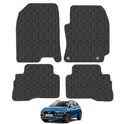 Hyundai Kona Hybrid 2017-2020 Car Floor Mats Rubber Tailored Fit Anti-Slip Set