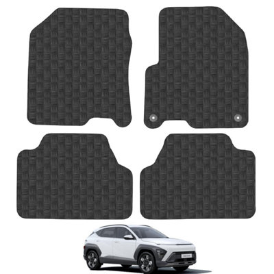 Hyundai Kona Hybrid 2020-2023 Car Floor Mats Rubber Tailored Fit Heavy-Duty Set