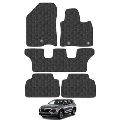 Hyundai Santa Fe Non-Hybrid (2018- ) Car Floor Mats Rubber Tailored Fit Set