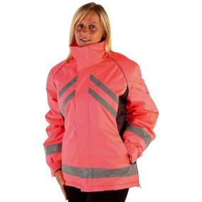 HyVIZ Adults Waterproof Riding Jacket Pink/Black (L)