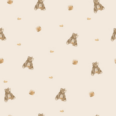 I Love Wallpaper Honey Bear Wallpaper in Cream