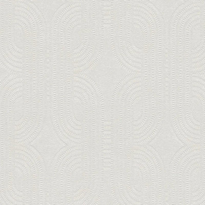 I Love Wallpaper Woven Deco Wallpaper in White