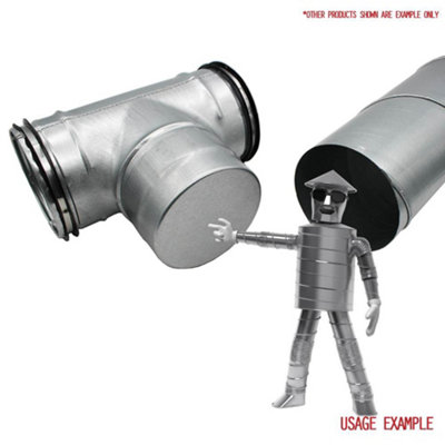 I-sells Metal Ducting End Cap 200mm / 8 inch Male / Female - 4