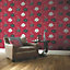 I Want Wallpaper Luciana Floral Metallic Wallpaper Red Black