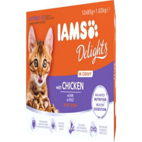 Iams Delights Cat Pouch Kitten In Gravy 12x85g