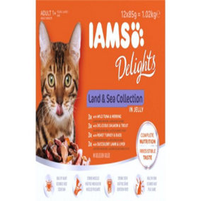 Iams Delights Cat Pouch Land Sea In Jelly 12x85g