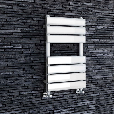 iBathUK 650 x 400 White Flat Panel Heated Towel Rail Bathroom Radiator