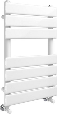 iBathUK 650 x 400 White Flat Panel Heated Towel Rail Bathroom Radiator