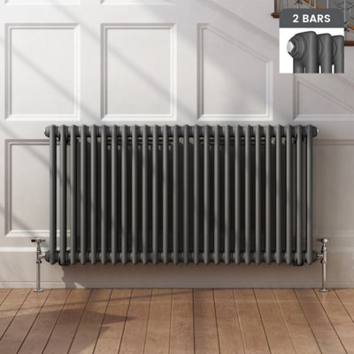 iBathUK Anthracite 600x1190x70 two column Radiator-Grey