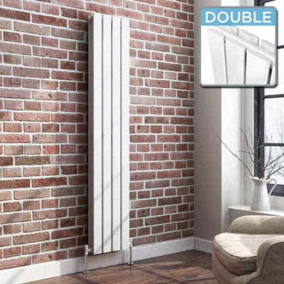 iBathUK Apex Vertical Radiators, Single Slim Flat Panel Radiator White ...