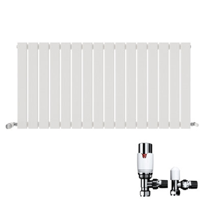 iBathUK Belgravia Horizontal Single Slim Flat Panel Radiator White ...