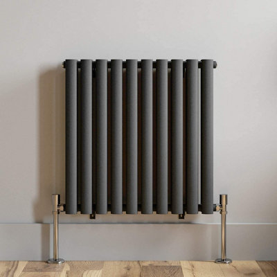 iBathUK Belgravia Vertical Single Slim Flat Panel Radiator Anthracite ...