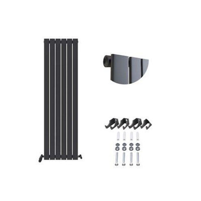 iBathUK Belgravia Vertical Single Slim Flat Panel Radiator Anthracite ...