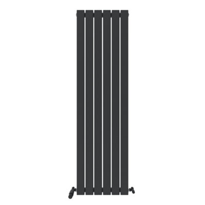 iBathUK Belgravia Vertical Single Slim Flat Panel Radiator Anthracite ...