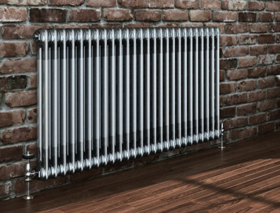 iBathUK Helena MKII Raw Metal 2 column 600 x 1415 x 70 radiator-Raw Metal