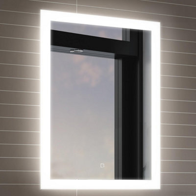 iBathUK Lustre Wall Mounted LED Illuminated Bathroom Mirror with Touch ...