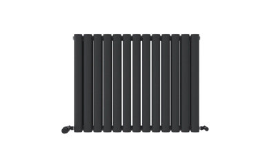 iBathUK Princia Horizontal Double Oval Panel Radiator Anthracite 600 x 780mm (RHAD50)-Grey