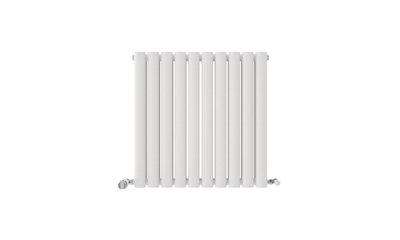 iBathUK Princia Horizontal Double Oval Panel Radiator White 600 x 600mm (RHWD28)-White