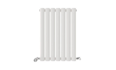 iBathUK Princia Horizontal Single Oval Panel Radiator White 600 x 420mm-White