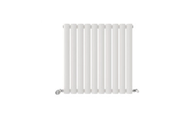 iBathUK Princia Horizontal Single Oval Panel Radiator White 600 x 600mm-White