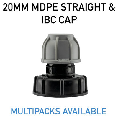 ibc water storage tank outlet kit for 2" s60x6 coarse threaded outlet-20mm mdpe water supply pipe/irrigation pipe - 3