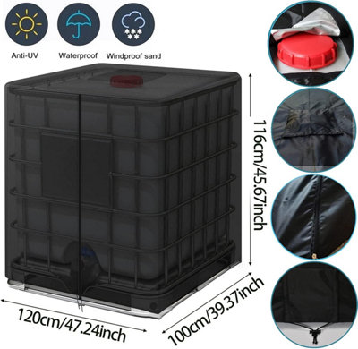 Afdekzeil beschermhoes IBC-container regenwatertank 1000 liter