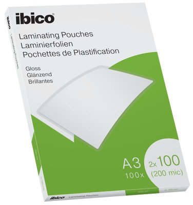 Ibico Crystal Clear 100-Pack 200 Micron Gloss Laminating Pouches A3 Price Comparisons | Compare The Build