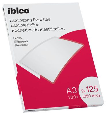 Ibico Crystal Clear 100-Pack 250 Micron Gloss Laminating Pouches A3 Price Comparisons | Compare The Build