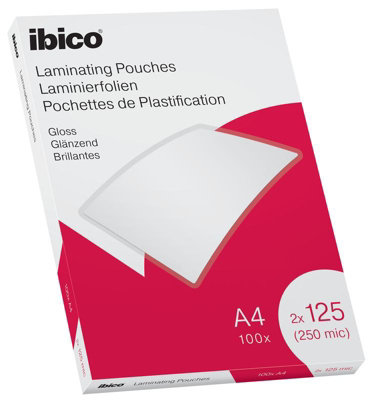 Ibico Crystal Clear 100-Pack 250 Micron Gloss Laminating Pouches A4 Price Comparisons | Compare The Build