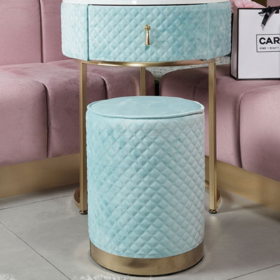 Blue velvet deals dressing table stool