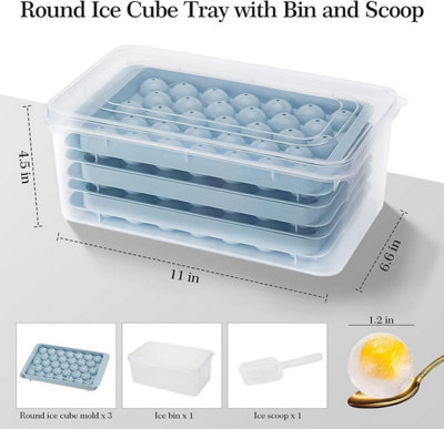 Hutzler Ice Ball Tray - Makes 24 Round Ice Spheres, Natural Color