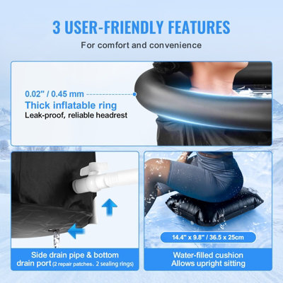 Ice Bath Tub, 80 cm Long Cold Water Therapy Plunge Tub for Athletes ...