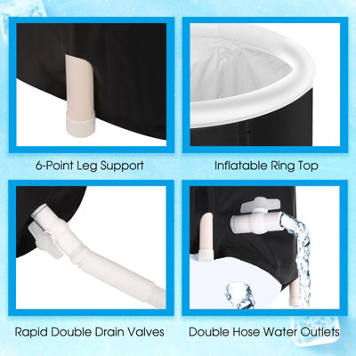 Ice Bath Tub Spa for Cold Water Therapy Recovery Plunge Pool With Lid - 4