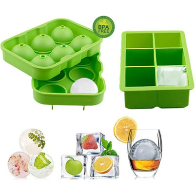 Ice Cube Tray Set - Spheres/Balls & Cubes - Large