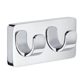 ICE - Double Towel Hook in Polished Chrome.
