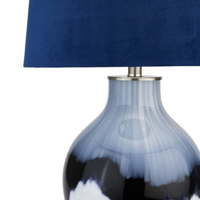 Ice Shadows Table Lamp with Lampshade - Glass - L41 x W41 x H67 cm - Black/Blue/White