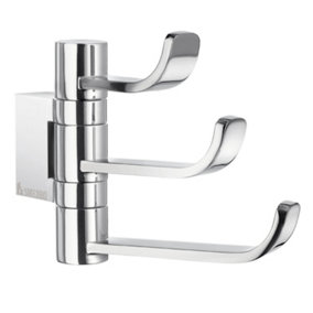 ICE - Swing Arm Triple Hook in Polished Chrome.