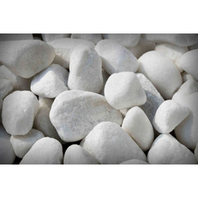 Ice White Pebbles 40-90mm 20kg Bag Pallet of 49