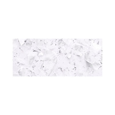Ice White Quartz Effect Glass Bathroom Splashback