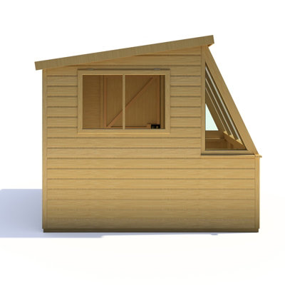 Iceni 8 x 8 Feet Potting Shed Pre Hung Doors with Opening Glass Side Window Style B
