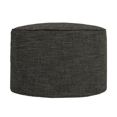 icon Alma Woven Bean Bag Pouffe Charcoal Grey Large Footstools DIY at B&Q