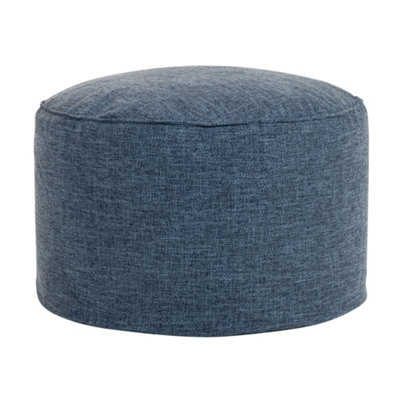 icon Alma Woven Bean Bag Pouffe Navy Blue Large Footstools DIY at B&Q