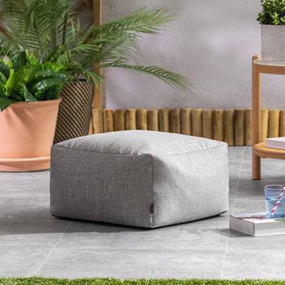 icon Amara Footstool Outdoor Woven, Grey