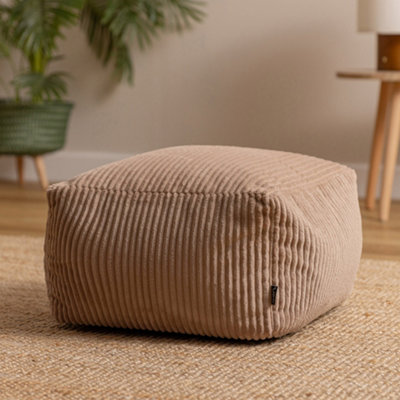 Icon Amara Jumbo Cord Square Footstool Bean Bag, Mocha Brown