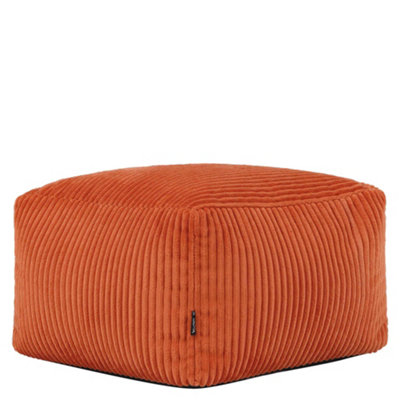 Icon Amara Jumbo Cord Square Footstool Bean Bag, Terracotta