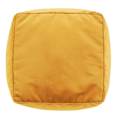 icon Amara Velvet Bean Bag Pouffe Ochre Yellow