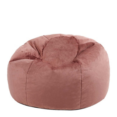 icon Aurora Classic Velvet Bean Bag Chair Dusk Pink Bean Bags