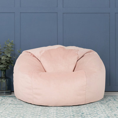 icon Aurora Classic Velvet Bean Bag Chair Light Pink Bean Bag Chair