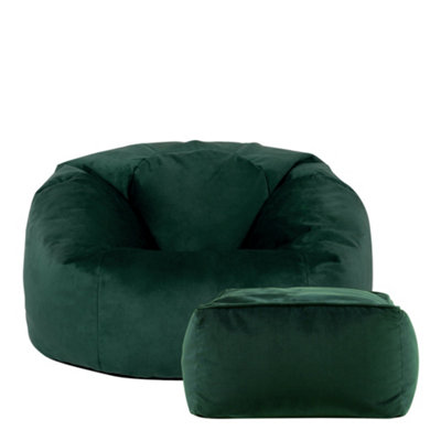 Dark green bean online bag chair